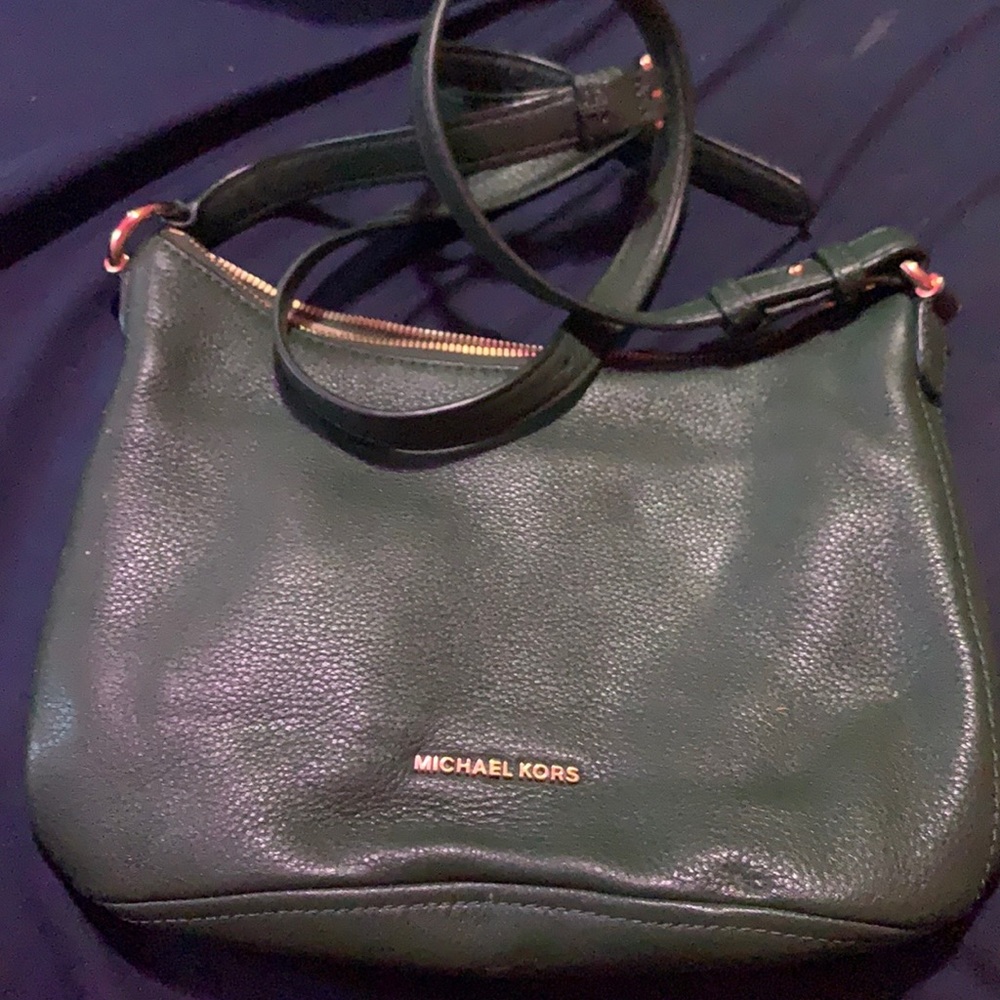 Green shoulder Michael Kors bag worn twice